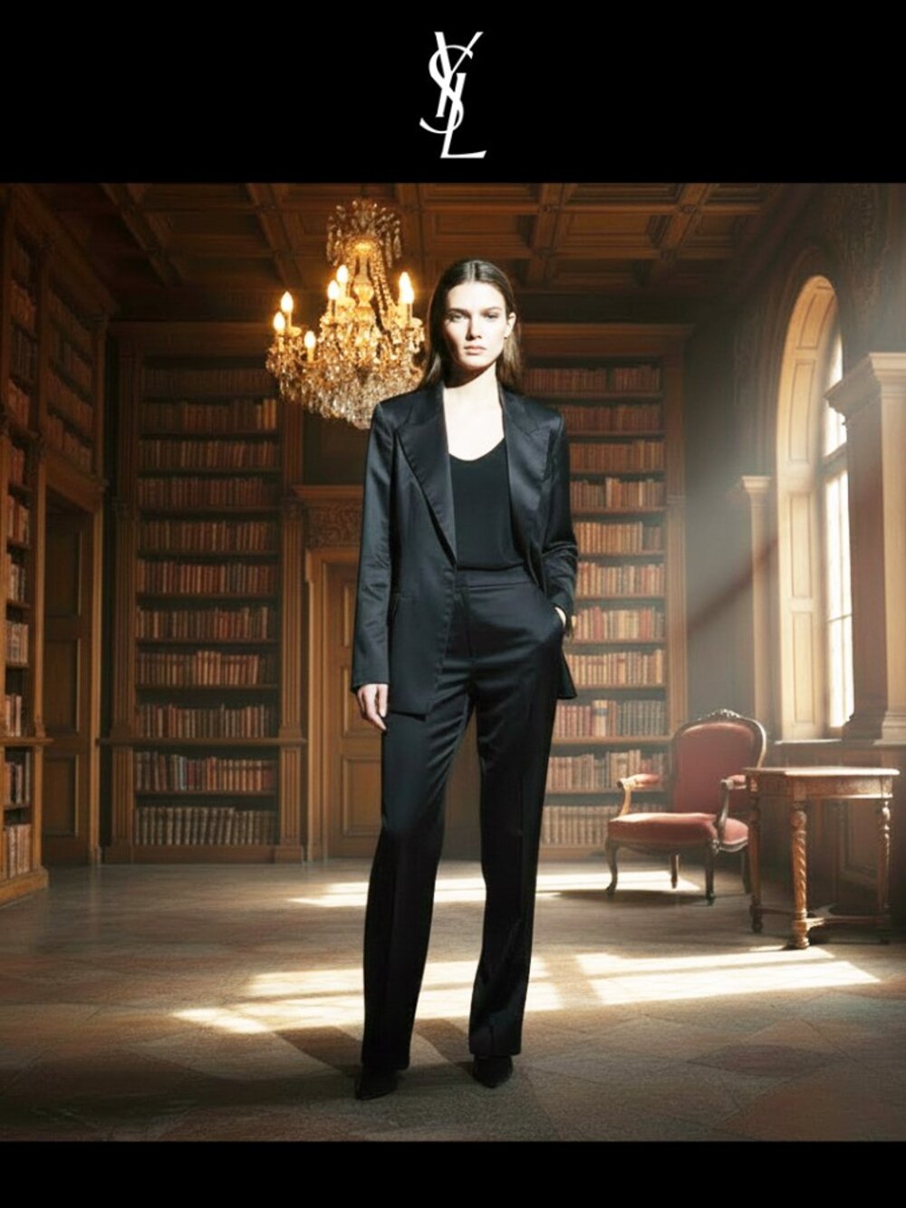 Vtg, Rare Yves Saint Laurent  rive gauche Tuxedo Suit, Black, Sz 38 & 42, $299